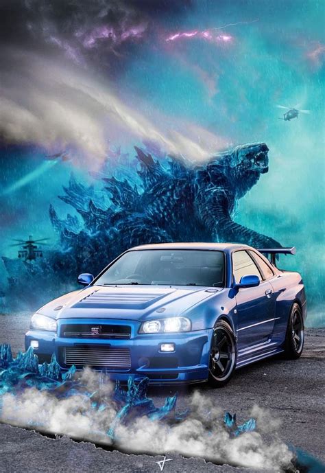 godzilla nissanskyline r34 image by @issa_car_edit | Auto ...