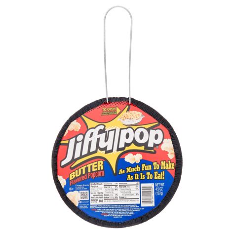 JIFFY POP Butter Flavored Popcorn, Stovetop Popping Pan, 4.5 oz ...