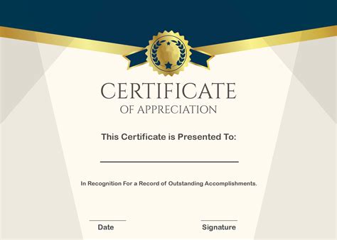 ️ Sample Certificate of Appreciation Form Template ️