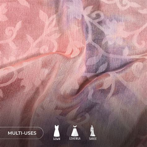 Baby Pink And Grey Tye And Dye Pattern Digital Print Floral Brasso Fab ...