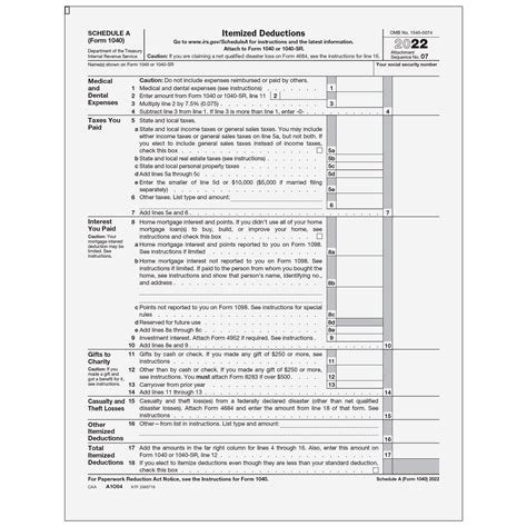 A1O04 - Form 1040 Schedule A Itemized Deductions - Greatland.com - Worksheets Library