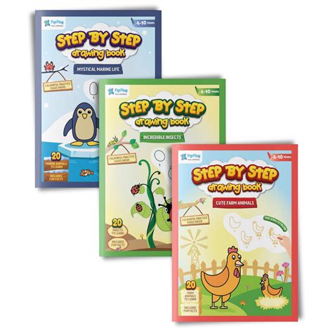 Step by Step Drawing Book Set of 3 | Easy Drawing Practice for Kids ...