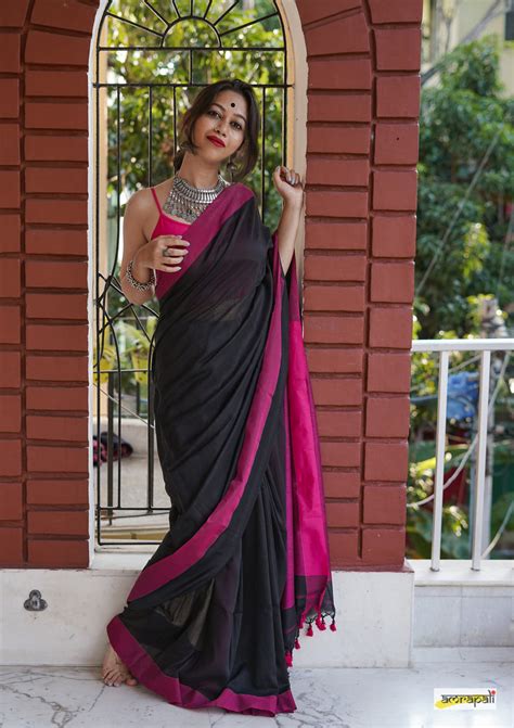 Black Colorblock Cotton with Pompoms – Amrapali Boutique