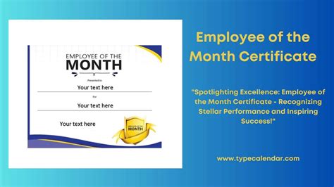 Employee Of The Month Certificate Template Printable Free Printable
