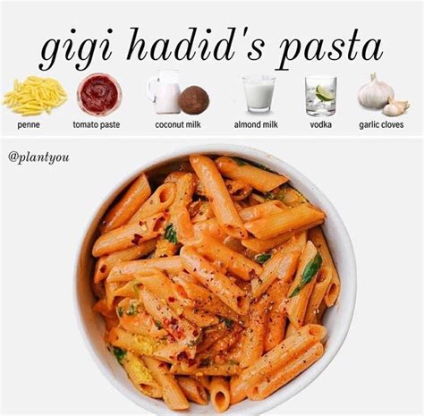 Gigi Hadid Pasta Recipe | Whole food recipes, Vegan pasta recipes, Pasta