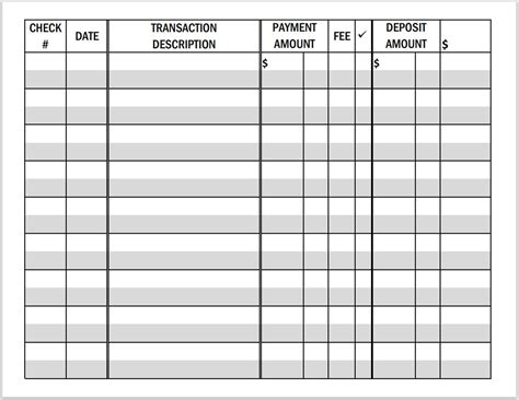 Printable LARGE PRINT Checkbook Register: Landscape Format (PDF File) - Etsy