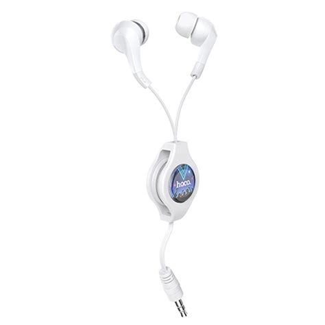 Buy AMNHDO HOCO M68 Retractable Wired Earbuds 3.5mm In Ear Earphones NO Mic (White) Online at ...