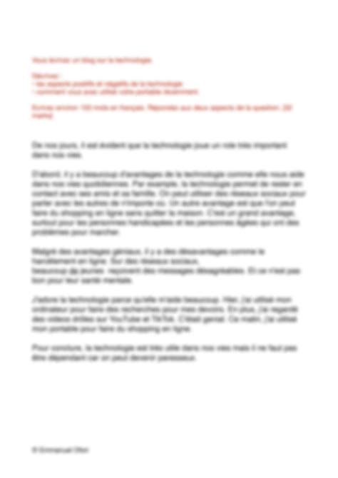 Image result for French Gcq Model Answers Module 2