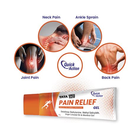 Tata 1mg Pain Relief Gel for Lower Back Pain, Joint Pain, Neck Pain ...