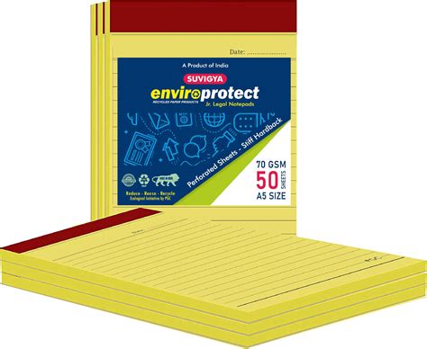 Suvigya Wide Ruled Writing Notepad, A5 Size, 5x8 Inch, Medium Size ...