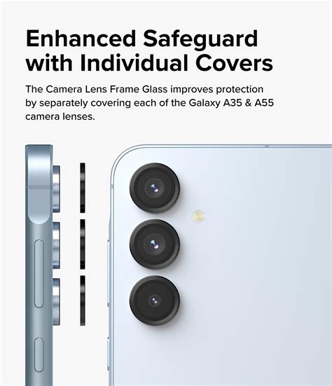 Samsung Galaxy A35 / A55 Camera Lens Frame Glass Protector - Black