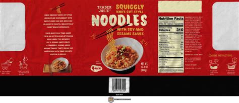 #4654: Trader Joe's Squiggly Knife-Cut Noodles Soy & Sesame Sauce - USA