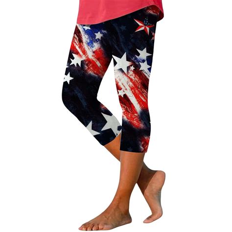 HEILAU Indenpendence Day Capri Leggings for Women 4Th Of July Pants ...