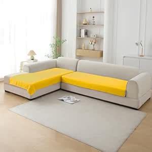 HOKIPO Quilted Sofa Cover 3 Seater and 2 Seater (L Shape), Yellow (YLW ...