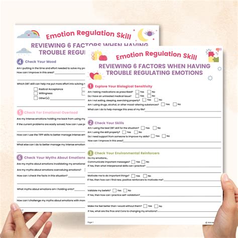 Emotion Regulation Worksheet Dbt Emotional Regulation Worksheet
