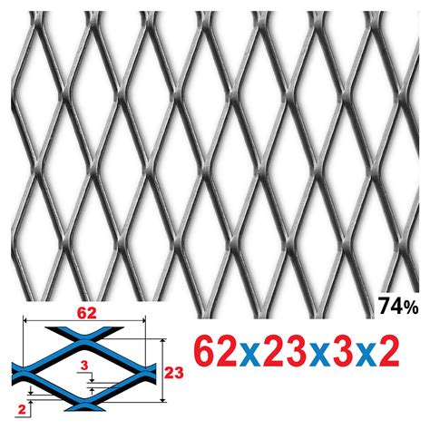 Siatka cięto-ciągniona SUROWA 62 x 23 x 3 x 2 | | ok. 200 x 200 mm ...