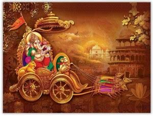 Art Amori Ganesha Rath Sparkle Coated Self Adhesive Painting Without ...