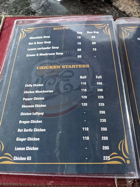 Menu at Hotel coorg empire, Madikeri