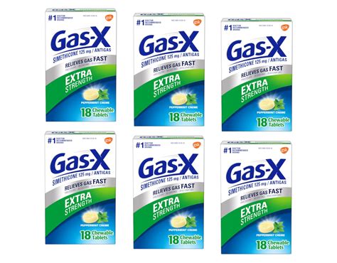 Gas-X Extra Strength Chewables, Peppermint Creme Flavor, Gas Relief, 18 ...