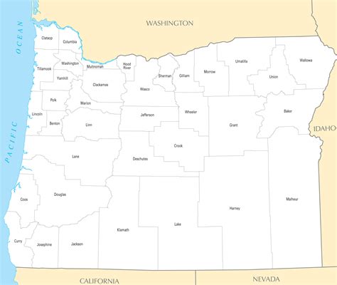Printable Oregon County Map - Google Calendar Alternatives