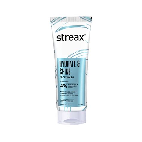 Streax Hydrate & Shine Skin Hydrating Face Wash Cleanser, 100 ml | 4% ...