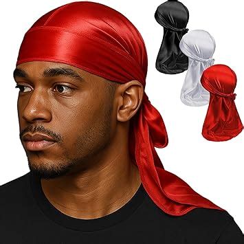 Buy Premium Durag Pack for Men, Silky Doo Rag for 360 540 720 Waves, (3 ...