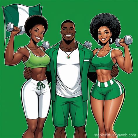 Nigerian Independence Day Fitness Celebration | Stable Diffusion Online