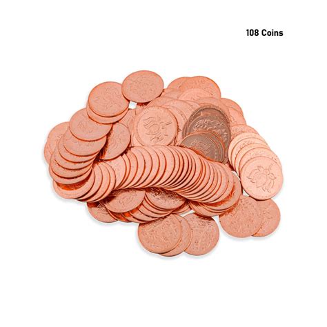 Lakshmi Pooja Coins Box - 108 Pcs | Copper Lakshmi Coins/ Laxmi Coins