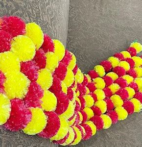 SOMUDEE Red, Yellow Marigold Artificial Flower Price in India - Buy ...