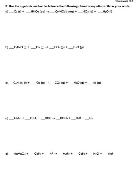 Balancing Chemical Equations Using Algebra 的图像结果