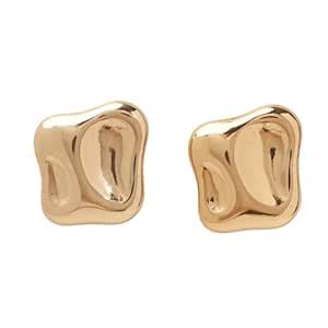 SALTY Anti Tarnish Chunky Chic Gold Stud Earrings Set for Women ...