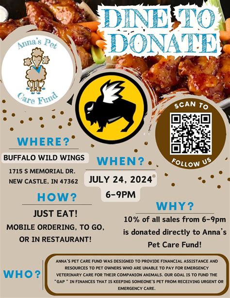 Dine to Donate at Buffalo Wild Wings!, Buffalo Wild Wings (New Castle ...