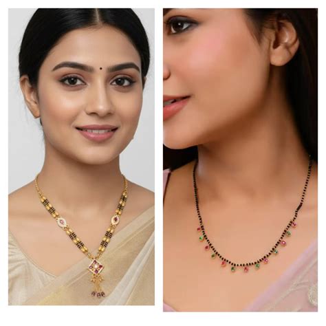 Micro Gold Plated Ad Diamond Studded Fancy Mangalsutra Combo – Kalyani ...