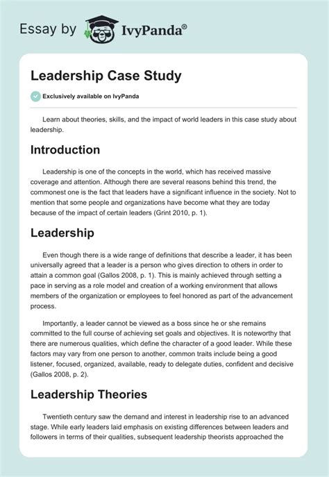 Image result for Leadership Case Study Examples