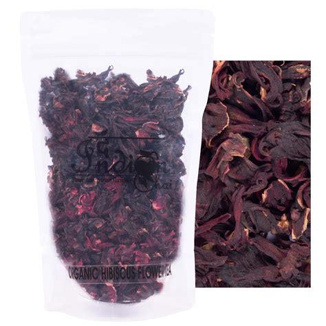 The Indian Chai - Organic Hibiscus Flower Tea 50 grams in Zipper Bag ...