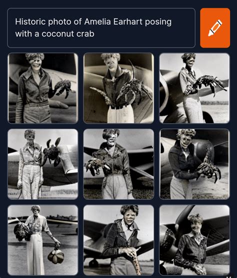 Historic photo of Amelia Earhart posing with a coconut crab : r/weirddalle