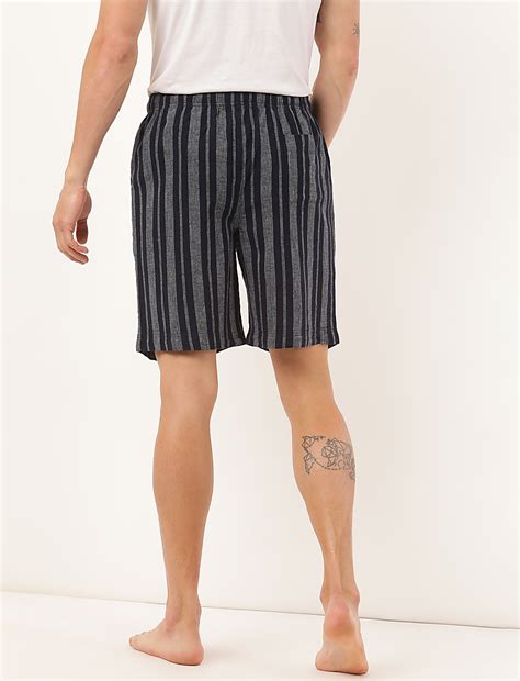 Buy Cotton Linen Mix Striped Regular Fit Shorts at Marks & Spencer