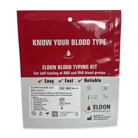 Eldoncard Blood Type Test (Complete Kit) at Micheal Weston blog