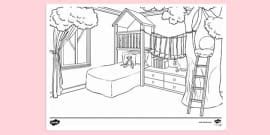 Boys Bedroom Colouring Sheet | Colouring Sheets - Twinkl
