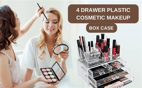 Dhairya 4 Drawer Acrylic Cosmetic Makeup And Jewelry Storage Organizer ...
