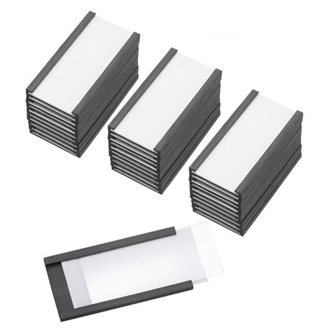 Uxcell Magnetic Label Holder 2" x 1" with Paper Inserts C Channel ...