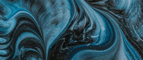 Download wallpaper 2560x1080 paint, stains, abstraction, blue dual wide ...
