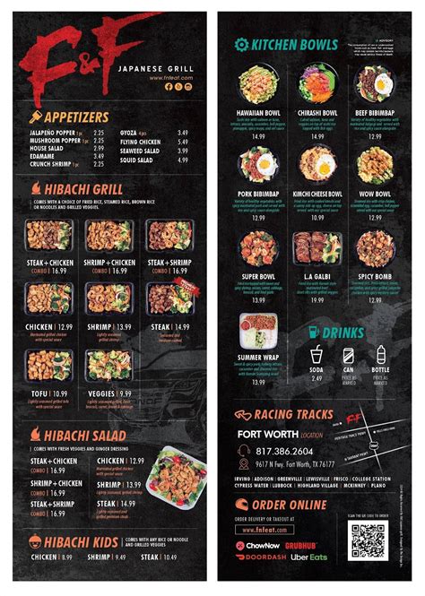 Menu at F&F Japanese Grill restaurant, Fort Worth