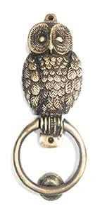 KnK Decor Owl Face Cast Iron Door Knocker, Antique (Brass Antique ...
