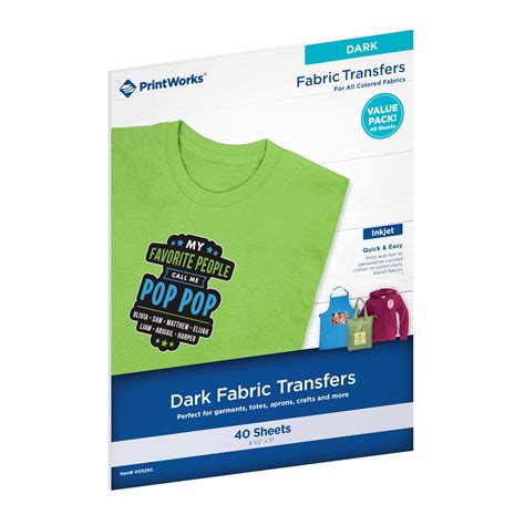 Printworks Printable Iron On Heat Transfer Paper For Dark Fabrics ...