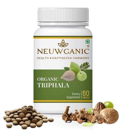 Neuwganic - Organic Triphala Tablets - 600 mg 60 Tablets - Improves ...