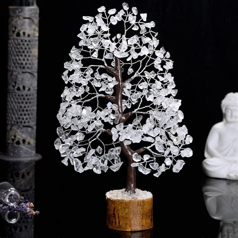Buy HindCraft Clear Quartz Crystal Tree Good Luck Showpiece for Home ...