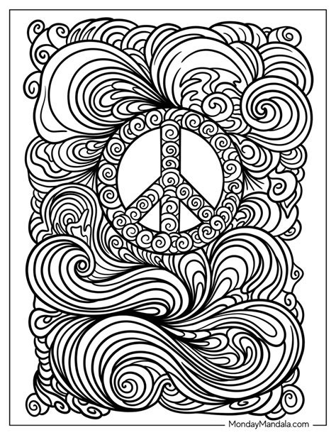 37 Hippie Coloring Pages (Free PDF Printables)