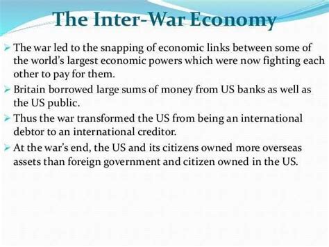 Prepare a flow chart on inter war economy and rebuilding a world war ...