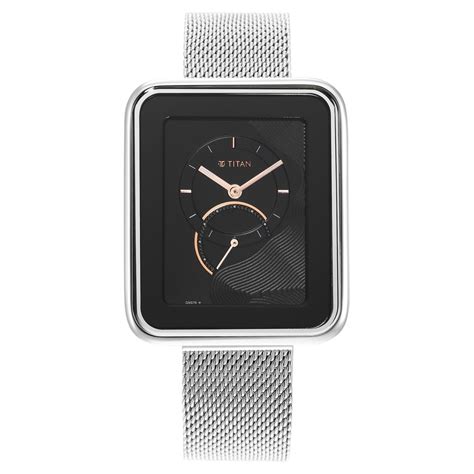 Buy Online Titan Wander Black Dial Analog Stainless Steel Strap watch ...